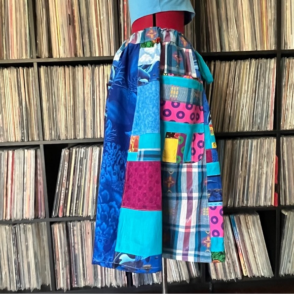 Phish fishman donut ⭕️ patchwork skirt handmade OOAK vintage lot ocean 🩵 90s - Picture 7 of 10